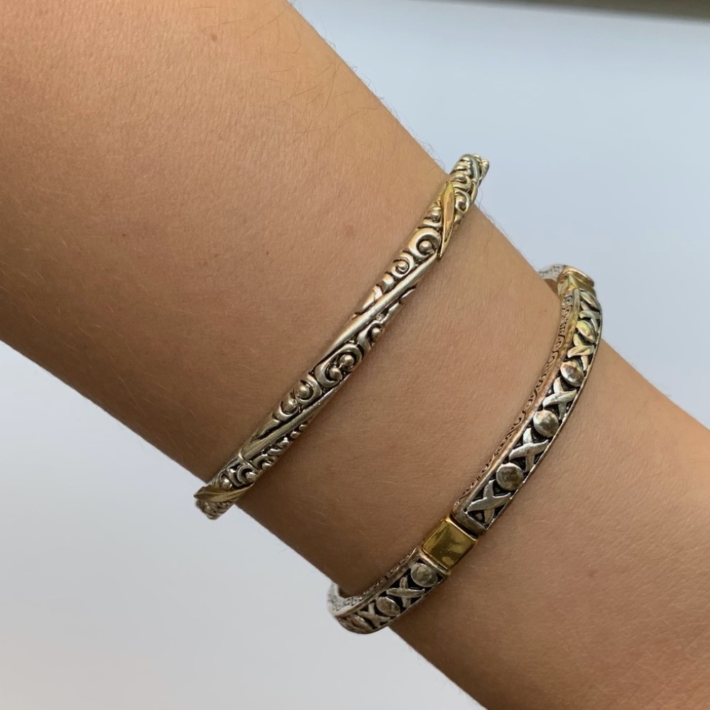 Two Stretch Engraved Bracelets
